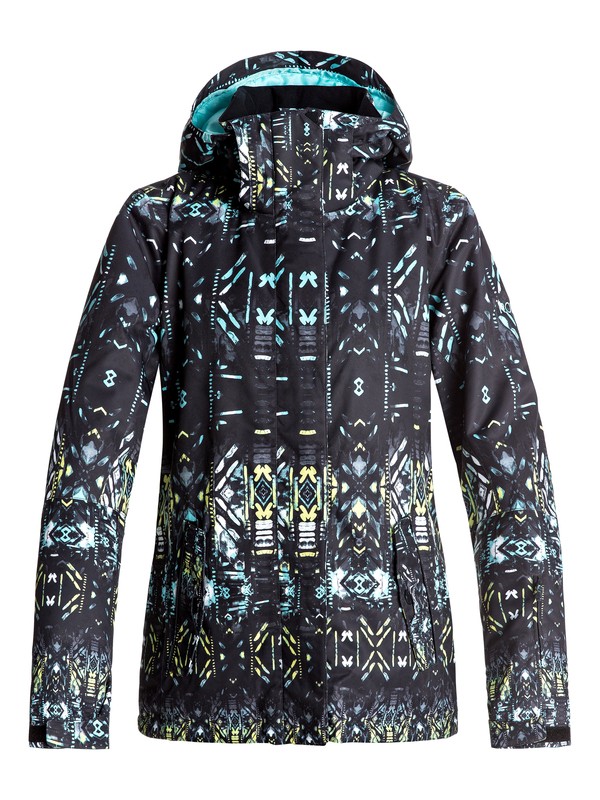 roxy, ROXY Jetty - Veste de snow, TRUE BLACK_HAVELI IKAT (kvj8) 0 ROXY Jetty - Veste de snow Noir ERJTJ03125 Roxy