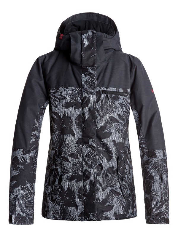 roxy, ROXY Jetty - Snow Jacket for Women, TRUE BLACK_FLORAL HERRINGBONE (kvj6) 0 ROXY Jetty - Snow Jacket for Women Black ERJTJ03132 Roxy