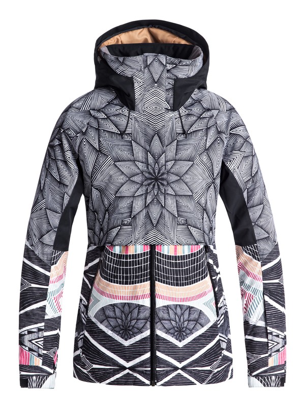 roxy, Frozen Flow - Snow Jacket, TRUE BLACK_POP SNOW STARS (kvj6) 0 Frozen Flow - Snow Jacket ERJTJ03155 Roxy