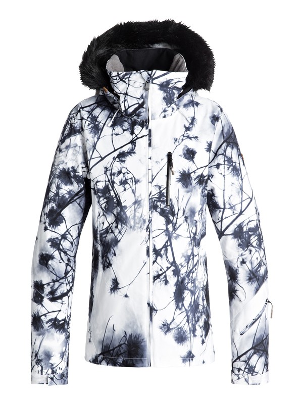 roxy, Jet Ski Premium - Veste de snow pour Femme, BRIGHT WHITE_PINE SKY (wbk1) 0 Jet Ski Premium - Veste de snow pour Femme Blanc ERJTJ03159 Roxy