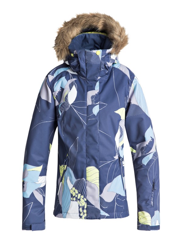 roxy, Jet Ski - Veste de snow pour Femme, CROWN BLUE_BOLD PETAL (bqy8) 0 Jet Ski - Veste de snow pour Femme Bleu ERJTJ03162 Roxy