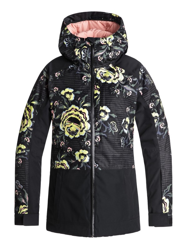 roxy, Torah Bright Snowflake Snow Jacket, TRUE BLACK_TORAHS ROSES (kvj1) 0 Torah Bright Snowflake Snow Jacket Black ERJTJ03163 Roxy