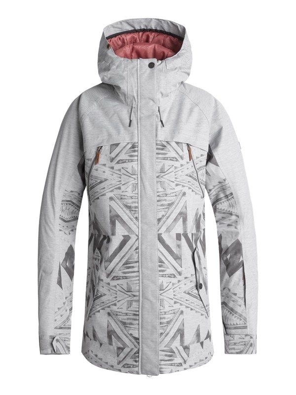 roxy, Tribe Snow Jacket, WARM HEATHER GREY_MATADOR JACQ (sje1) 0 Tribe Snow Jacket Grey ERJTJ03166 Roxy