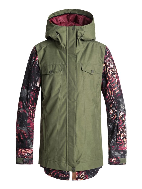 roxy, Ceder Snow Jacket, FOUR LEAF CLOVER_ZEBRATREE (gph3) 0 Ceder Snow Jacket Green ERJTJ03169 Roxy