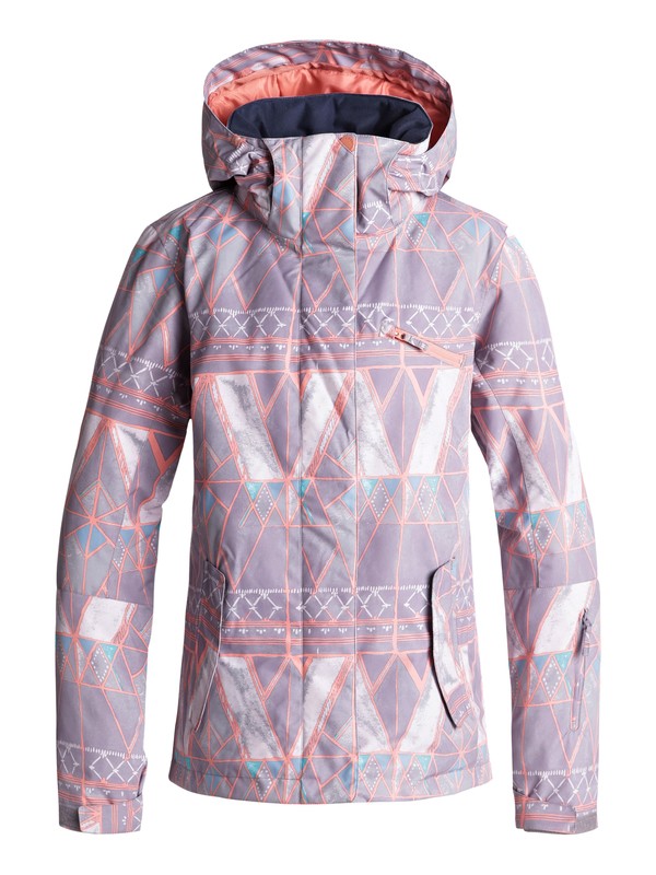 roxy, ROXY Jetty - Veste de snow pour Femme, MINIMAL GREY_MOSAIC (skg1) 0 ROXY Jetty - Veste de snow pour Femme Gris ERJTJ03175 Roxy