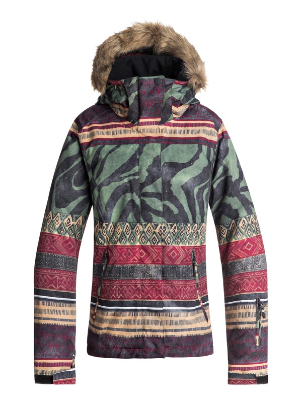 roxy, Jet Ski SE Snow Jacket, TRUE BLACK_WILD ETHNIC (kvj3) 0 Jet Ski SE Snow Jacket Black ERJTJ03184 Roxy