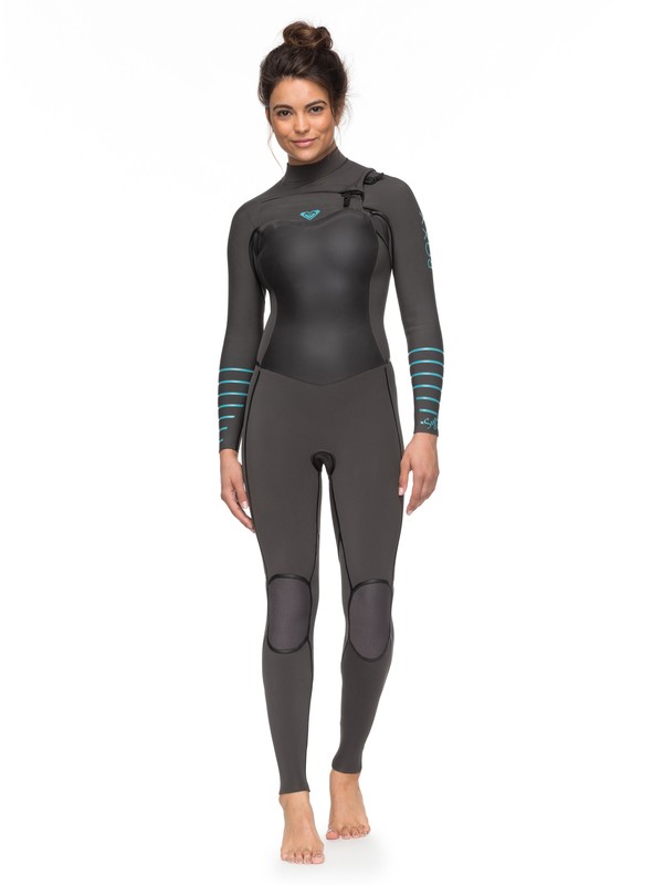 roxy, 3/2mm Syncro Plus Chest Zip Wetsuit, JET BLACK/HEATHER BLUE (xssb) 0 3/2mm Syncro Plus Chest Zip Wetsuit Grey ERJW103026 Roxy