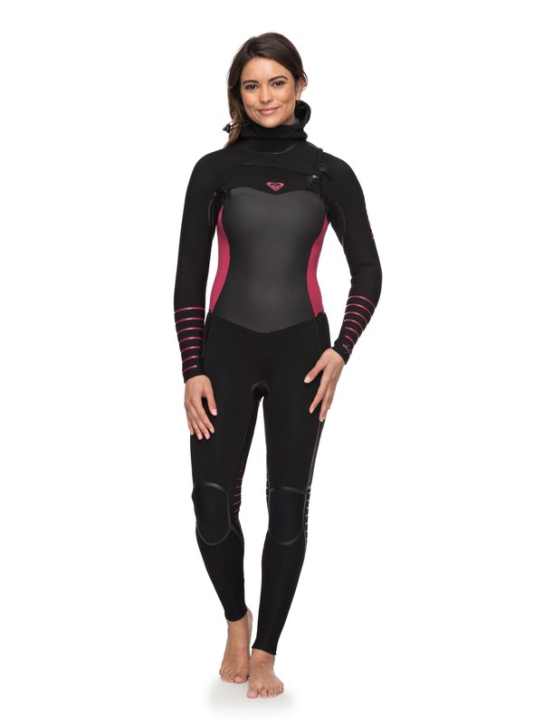 roxy, 5/4/3mm Syncro Plus Hooded Chest Zip Wetsuit, BLACK / SANGRIA (xkkr) 0 5/4/3mm Syncro Plus Hooded Chest Zip Wetsuit ERJW203002 Roxy