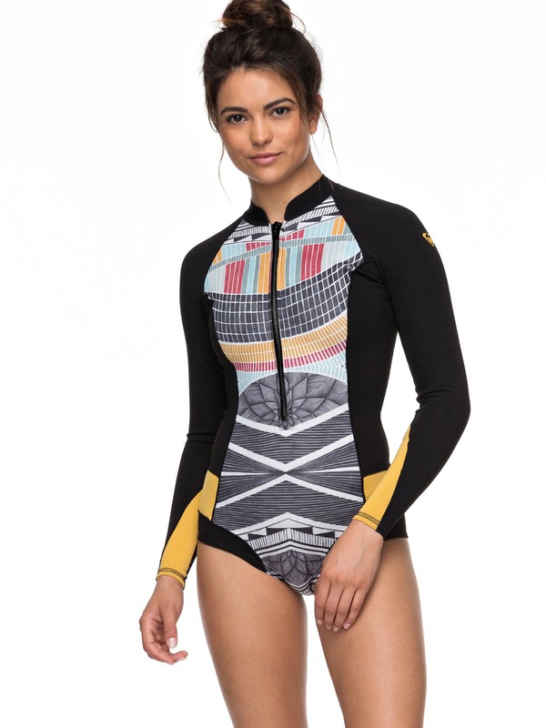 roxy, 1mm POP Surf Long Sleeve Cheeky Cut Front Zip Springsuit, BLACK (kvj0) 0 1mm POP Surf Long Sleeve Cheeky Cut Front Zip Springsuit Black ERJW403017 Roxy