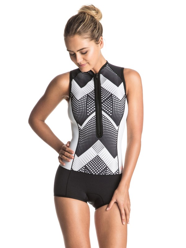 roxy, Traje de neopreno Cierre Frontal 1mm Short John Pop Surf, TRUE BLACK (kvj0) 0 Traje de neopreno Cierre Frontal 1mm Short John Pop Surf ERJW603002 Roxy
