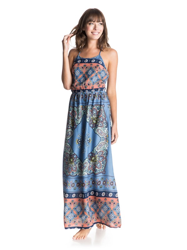 roxy, Summer Fleet Maxi Dress, AGADIR BORDER COMBO MORNING SK (bla6) 0 Summer Fleet Maxi Dress ERJWD03025 Roxy