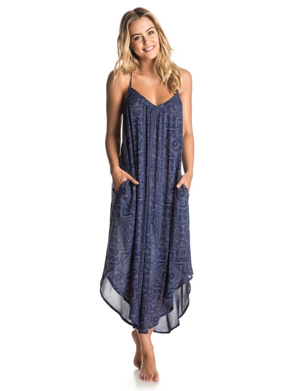 roxy, Kat Fish Midi Dress, POINTILLISM GEO COMBO BLUE PRI (bsq6) 0 Kat Fish Midi Dress ERJWD03076 Roxy