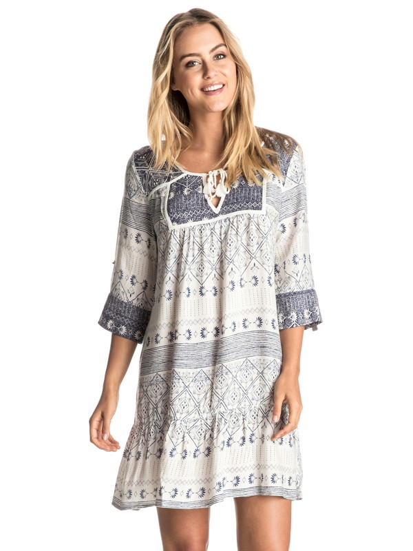 roxy, Lucky Blue Dress, DEEP OCEAN COMBO PRISTINE (wza6) 0 Lucky Blue Dress ERJWD03090 Roxy