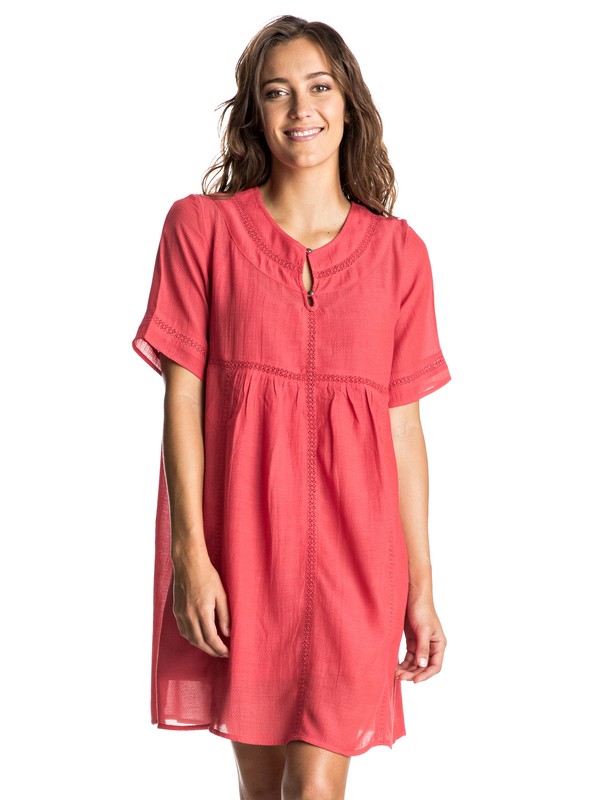 roxy, Zapotec Short Sleeve Dress, HIBISCUS (rmz0) 0 Zapotec Short Sleeve Dress ERJWD03115 Roxy