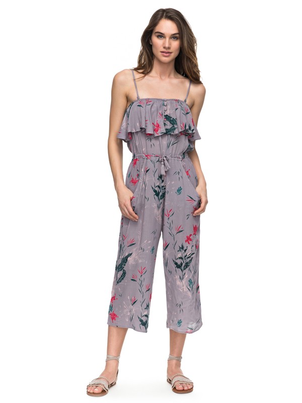 roxy, Romantic Daze Detachable Strap Romper, MINIMAL GRAY LEE LEE (skg7) 0 Romantic Daze Detachable Strap Romper ERJWD03167 Roxy