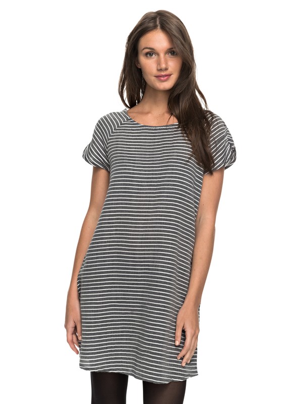 Peak Moments Striped - Short Sleeve Dress for Women ERJWD03169 0 Peak Moments Striped Short Sleeve Dress ERJWD03169 Roxy
