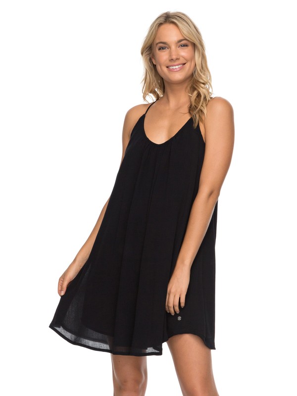 roxy, Great Intentions - Strappy Dress, ANTHRACITE (kvj0) 0 Great Intentions - Strappy Dress Black ERJWD03195 Roxy