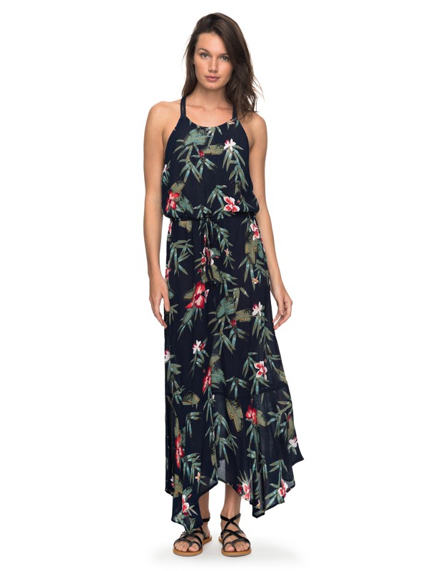 roxy, Groove The Physical - Vestido Largo de Tirantes para Mujer, DRESS BLUE ISLE (xbgr) 0 Groove The Physical - Vestido Largo de Tirantes para Mujer Azul ERJWD03208 Roxy