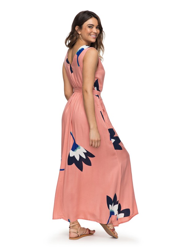 roxy, Apache Nature Maxi Button Front Dress, LOBSTER BISQUE ALL IN (mhh6) 0 Apache Nature Maxi Button Front Dress Pink ERJWD03230 Roxy