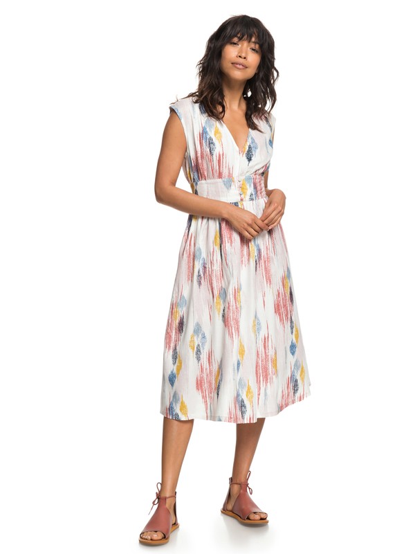 RETRO POETIC ERJWD03245 0 Retro Poetic Sleeveless Midi Dress ERJWD03245 Roxy