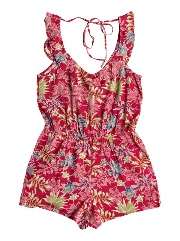 roxy, Temple Of Tropics Strappy Romper, CARDINAL VIVIAN SMALL (rpe7) 0 Temple Of Tropics Strappy Romper Red ERJWD03274 Roxy