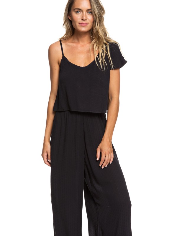 roxy, Komodo Exploring Cold Shoulder Culotte Jumpsuit, TRUE BLACK (kvj0) 0 Komodo Exploring Cold Shoulder Culotte Jumpsuit Black ERJWD03279 Roxy