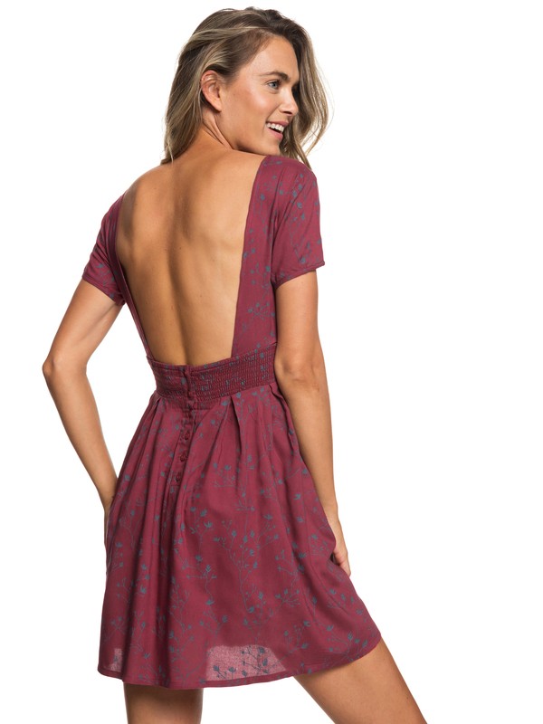 roxy, Vestido de Manga Corta Wayag Guide, OXBLOOD RED FROM THE WILD (rre6) 0 Vestido de Manga Corta Wayag Guide Rojo ERJWD03286 Roxy