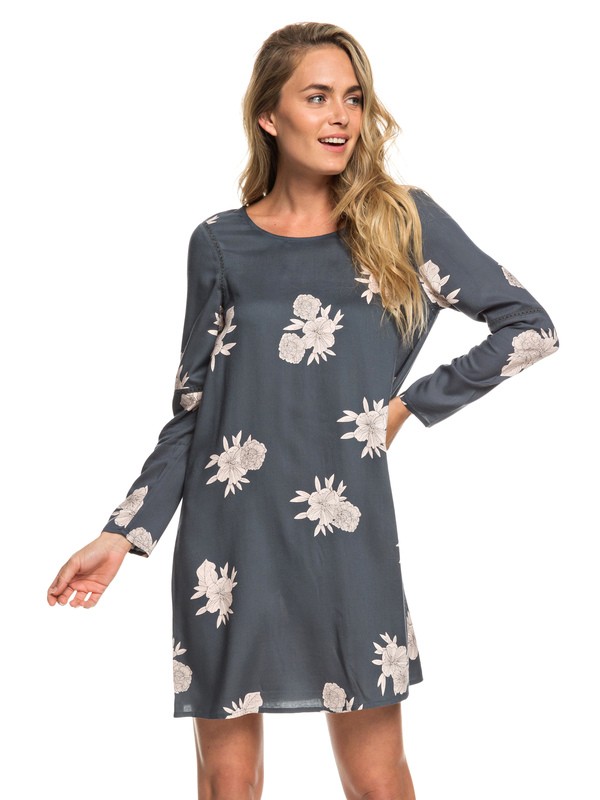 roxy, Seaside Sense - Vestito a Maniche Lunghe da Donna, TURBULENCE ROSE AND PEARLS (kym7) 0 Seaside Sense - Vestito a Maniche Lunghe da Donna Black ERJWD03311 Roxy