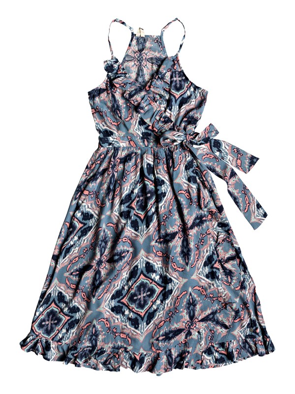roxy, Rooftop Sunrise Strappy Midi Wrap Dress, BLUE MIRAGE LOVE (bmk7) 0 Rooftop Sunrise Strappy Midi Wrap Dress Blue ERJWD03315 Roxy