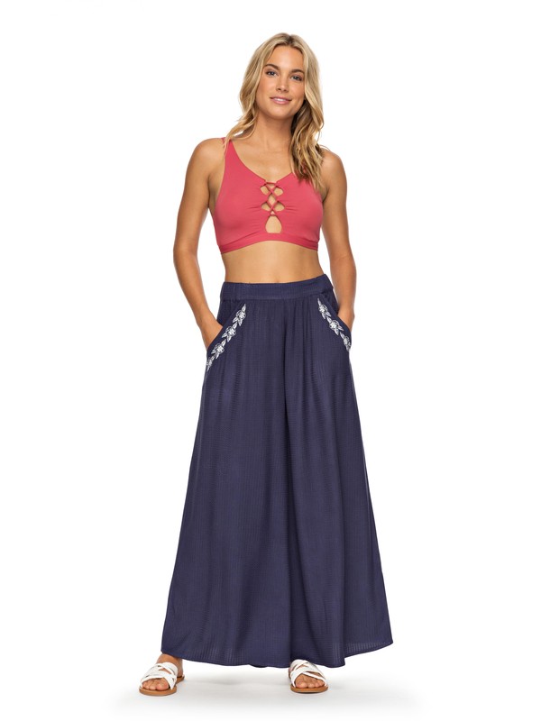 roxy, Western Sunset Wide Leg Pants, bqy0 (bqy0) 0 Western Sunset Wide Leg Pants Blue ERJWK03038 Roxy