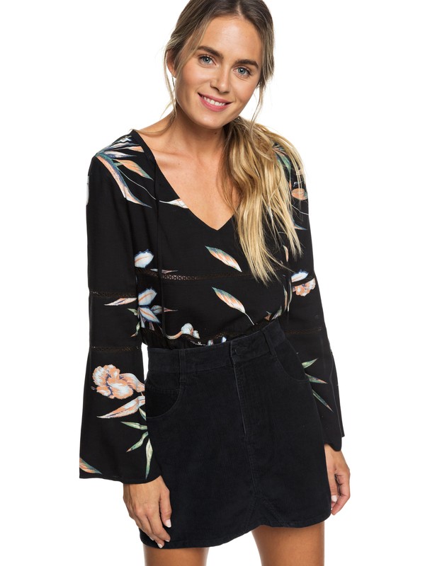roxy, Java To Lombok Corduroy Skirt, TRUE BLACK (kvj0) 0 Java To Lombok Corduroy Skirt Black ERJWK03055 Roxy