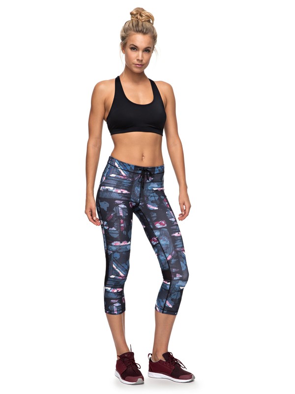 roxy, Stay On - Funktionelle Lauf-Capris für Frauen, ANTHRACITE BLUR PAINT (kvj6) 0 Stay On - Funktionelle Lauf-Capris für Frauen Schwarz ERJWP03011 Roxy