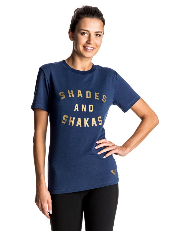 roxy, Shade & Shakas - T-shirt Sleeve Rash Vest, BLUE DEPTHS (bta0) 0 Shade & Shakas - T-shirt Sleeve Rash Vest ERJWR03137 Roxy
