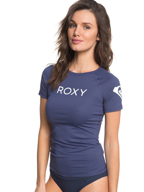 roxy, ROXY Surf Short Sleeve UPF 50 Rashguard, DEEP COBALT (bre0) 0 ROXY Surf Short Sleeve UPF 50 Rashguard Blue ERJWR03215 Roxy
