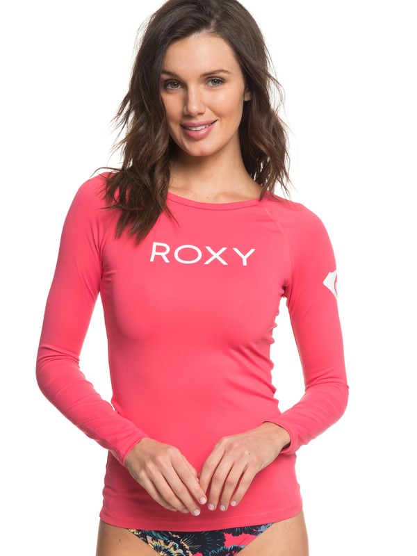 roxy, ROXY Surf Long Sleeve UPF 50 Rashguard, ROUGE RED (mlj0) 0 ROXY Surf Long Sleeve UPF 50 Rashguard Pink ERJWR03217 Roxy