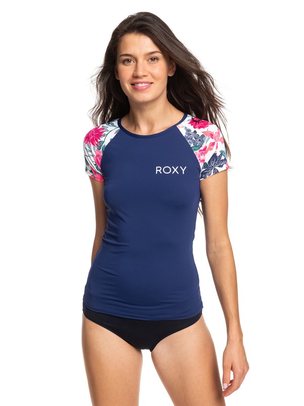 roxy, Urban Waves - Rash Vest UPF 50 a Maniche Corte da Donna, BRIGHT WHITE TALLOWS (wbb8) 0 Urban Waves - Rash Vest UPF 50 a Maniche Corte da Donna ERJWR03261 Roxy