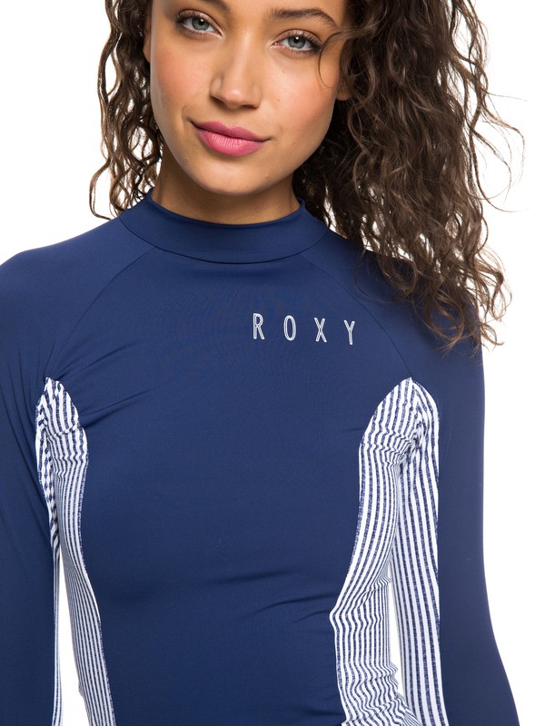 roxy, Softly Love Long Sleeve UPF 50 Rashguard, MED BLUE CORNFIELD STRIPE S (bte6) 0 Softly Love Long Sleeve UPF 50 Rashguard Blue ERJWR03264 Roxy