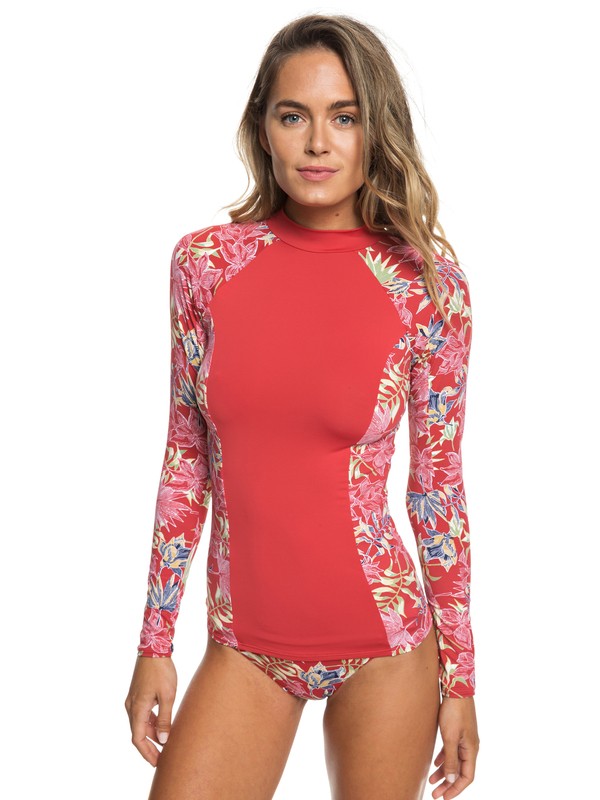 roxy, Softly Love Long Sleeve UPF 50 Rashguard, CARDINAL VIVIAN SMALL SWIM (rpe6) 0 Softly Love Long Sleeve UPF 50 Rashguard Red ERJWR03264 Roxy