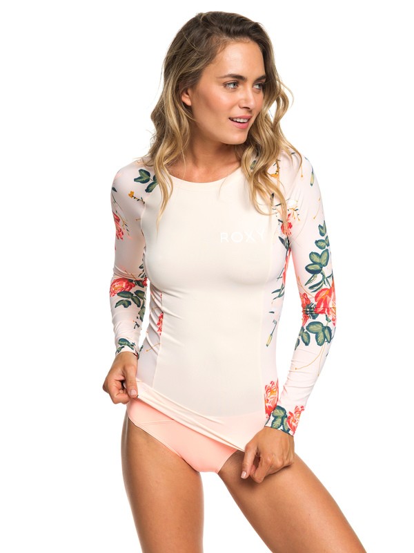 roxy, ROXY Long Sleeve UPF 50 Rashguard, CLOUD PINK GARDEN LILY SW BIG (mcw8) 0 ROXY Long Sleeve UPF 50 Rashguard Pink ERJWR03287 Roxy