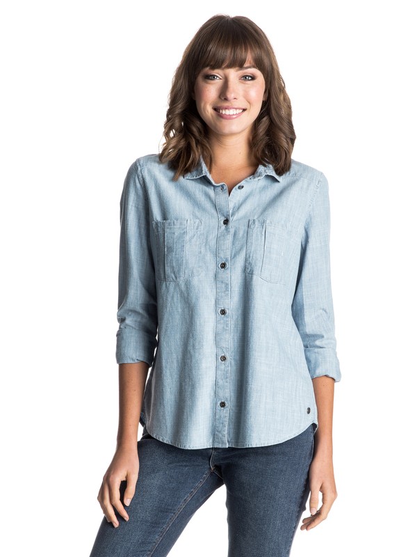 roxy, Camera Obscura Denim Shirt, LIGHT BLUE (bffw) 0 Camera Obscura Denim Shirt ERJWT03034 Roxy