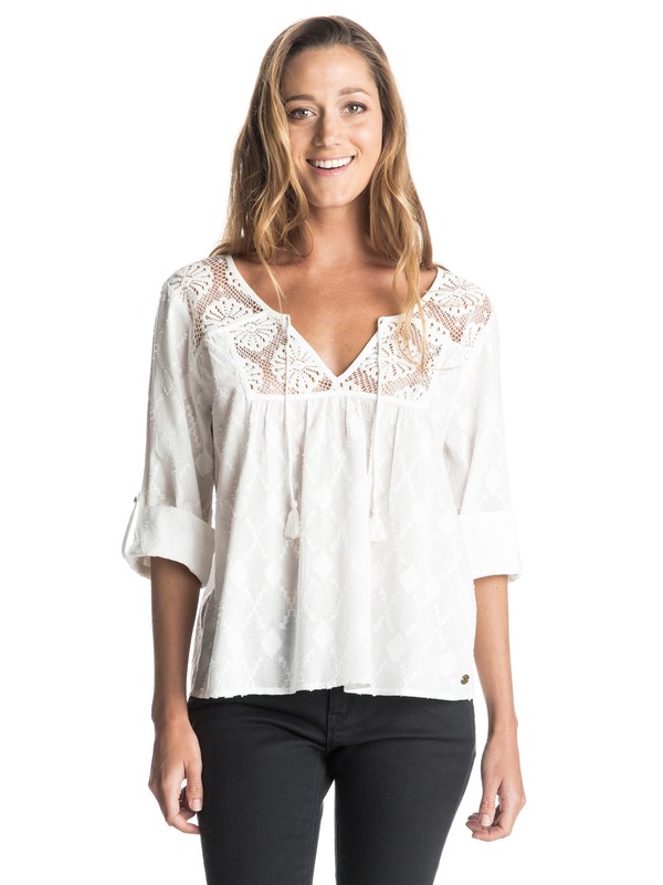 Lucky Blue Lace - Blouse ERJWT03095 0 Lucky Blue Lace Top ERJWT03095 Roxy