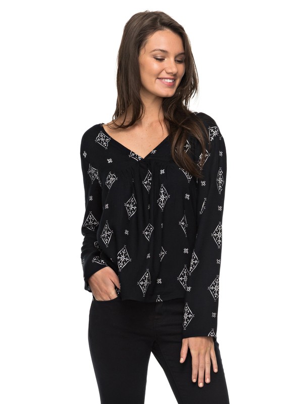 roxy, A Sky Full Of Stars Long Sleeve Top, ANTHRACITE TRIBAL VOICE (kvj6) 0 A Sky Full Of Stars Long Sleeve Top ERJWT03144 Roxy