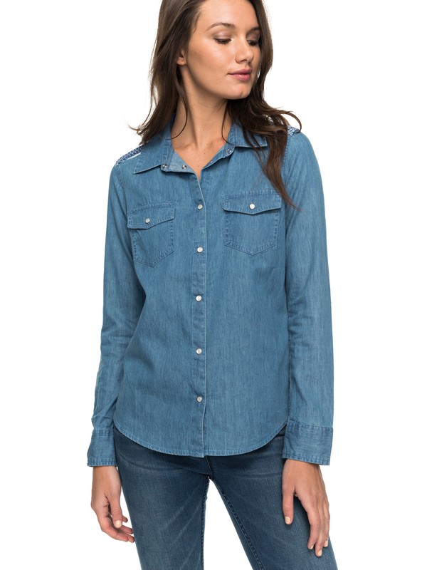 Light Of Down - Long Denim Sleeve Shirt for Women ERJWT03157 0 Light Of Down Long Sleeve Chambray Shirt ERJWT03157 Roxy