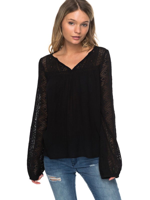 roxy, Island Dreaming Long Sleeve Top, ANTHRACITE (kvj0) 0 Island Dreaming Long Sleeve Top ERJWT03183 Roxy