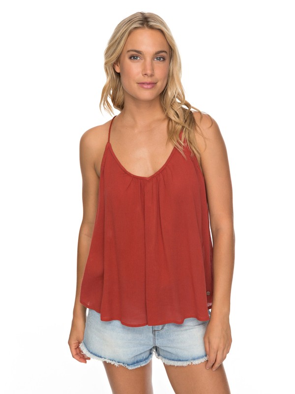 roxy, Local In The Sky Strappy Viscose Top, TANDOORI SPICE (npq0) 0 Local In The Sky Strappy Viscose Top Orange ERJWT03193 Roxy
