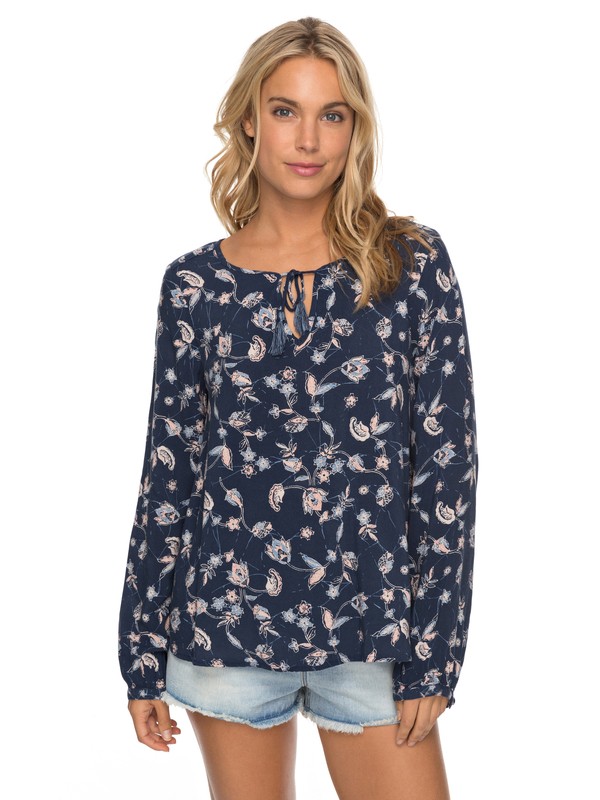 roxy, Everybody Up - Blusa de Manga Larga para Mujer, DRESS BLUES BEYOND WAY (btk1) 0 Everybody Up - Blusa de Manga Larga para Mujer Azul ERJWT03195 Roxy