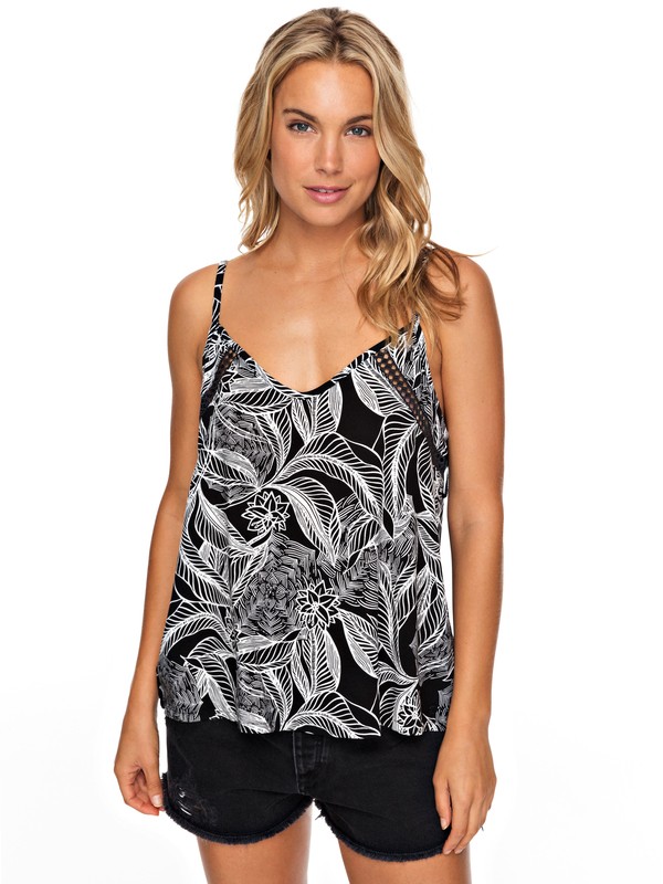 roxy, Camiseta Cami Black Weaves, ANTHRACITE ORIGIN OF LIGHT (kvj9) 0 Camiseta Cami Black Weaves Negro ERJWT03210 Roxy