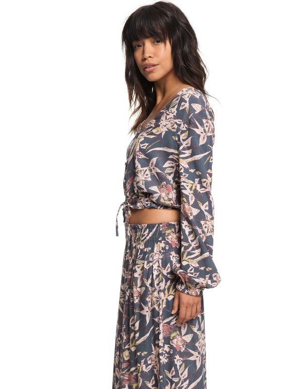 roxy, Morning Ritual Long Sleeve Top, TURBULENCE PENDULUM (kym6) 0 Morning Ritual Long Sleeve Top Black ERJWT03229 Roxy