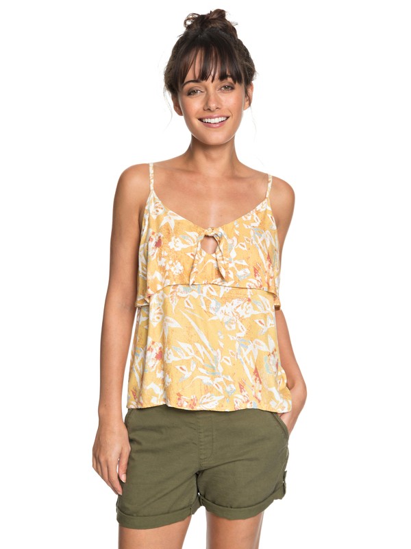 roxy, Building View Strappy Top, FALL LEAF PENDULUM (yjg6) 0 Building View Strappy Top Yellow ERJWT03230 Roxy