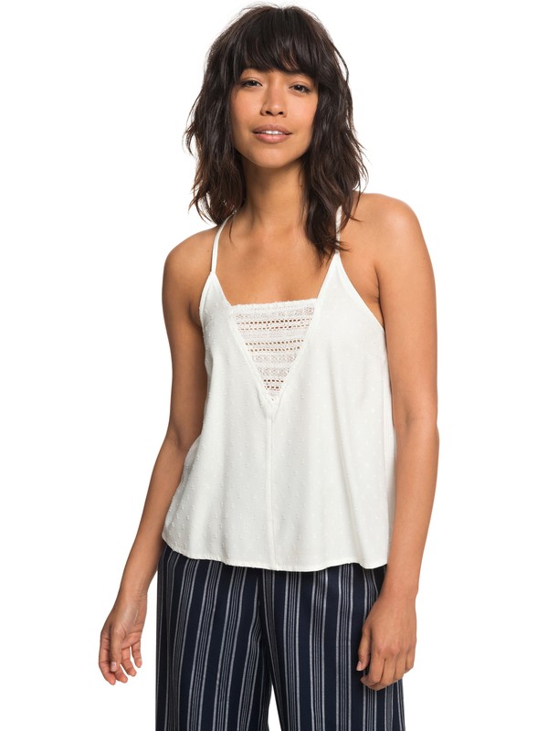roxy, Color Spaces Strappy Top, MARSHMALLOW (wbt0) 0 Color Spaces Strappy Top White ERJWT03237 Roxy
